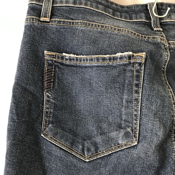 Paige Jacqueline Straight Jeans Womens 28 Blue Stretch 27" Inseam Frayed Hem - Picture 11 of 14